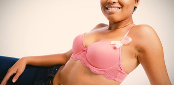 女人乳房癌症意识丝带