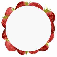 花园草莓花环孤立的白色背景