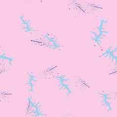 蓝色的海珊瑚粉红色的时尚的无缝的模式手画纹理背景