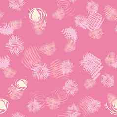 粉红色的摘要形状无缝的模式手画纹理柔和的颜色背景