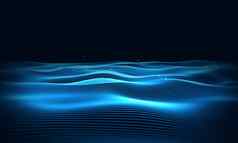 摘要黑暗蓝色的波背景深水动画演讲概念