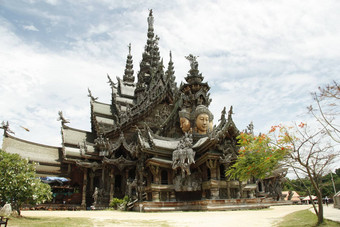 泰国芭堤雅圣所真理寺庙