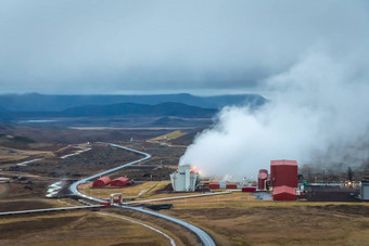 克拉夫拉火山冰岛克罗弗鲁斯托德地热权力植物热蒸汽生产电