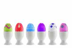 玩具复活节鸡蛋蛋杯白色剪裁路径
