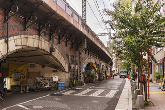 地下通道砖拱门墙铁路行有乐