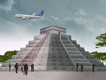 旅行金字塔chichén遗址