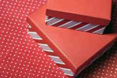 圣诞节礼物盒子红色的包装纸