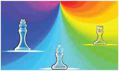 国际象棋标志向量彩虹背景