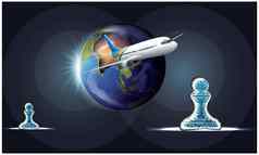 世界国际象棋兵旅行飞机