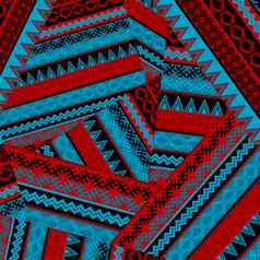 有创意的无缝的拼接而成模式蓝色的红色的几何学
