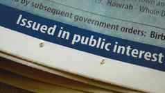 部分报纸显示单词发布公共感兴趣设计元素促销活动保护材料公共政府机构福利一般公共