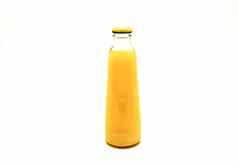 橙色汁瓶孤立的