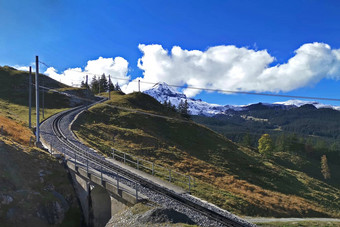 跟踪火车电缆瑞士grindelawld山