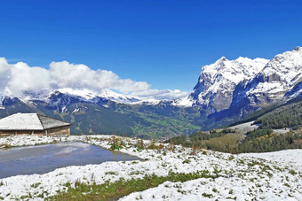 峰瑞士grindelawld雪山云吸引