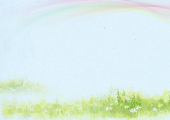 童话空白模板纸背景彩虹植物