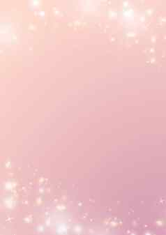 柔和的梯度粉红色的背景斯帕克林散景明星光