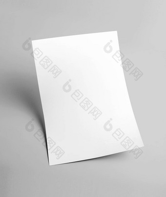 白色空白文档纸模板灰色背景