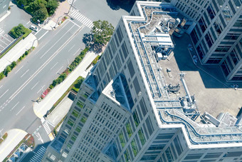 日本东京城市景观商业住宅建筑路空中视图