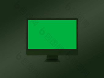 电脑监控模型模板绿色屏幕视频producti