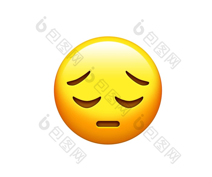 表情符号黄色的失望心烦意乱脸关闭眼睛图标图片-包图网企业站