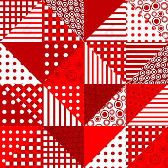 红色的拼接而成几何模式