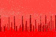 红色的城市背景