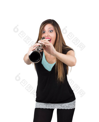 有趣的女人单簧管