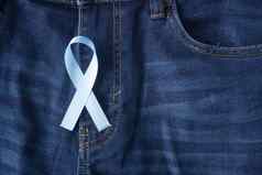 前列腺癌癌症意识光蓝色的丝带
