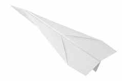 白色纸飞镖飞机孤立的白色剪裁路径