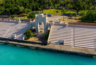 废墟威基基海滩游泳馆战争纪念瓦胡岛夏威夷