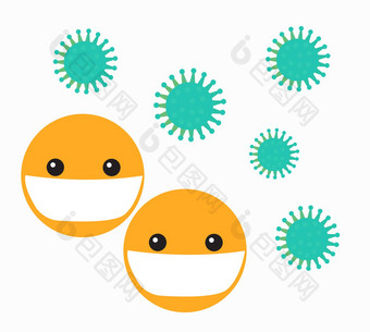 冠状病毒细菌图标平风格法律顾问冠状病毒细菌感染概念危险的肺炎流感大流行疾病