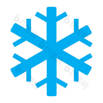 空气调节图标白色背景雪花象征