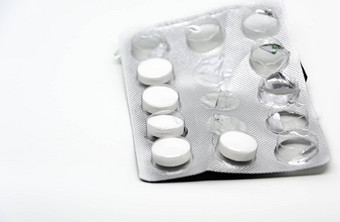 白色药片包装铝塑料泡失踪药片制药产品治疗疾病
