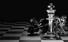 王清晰的白色国际象棋使使彻底失败王黑色的国际象棋