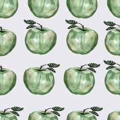 几何手画无缝的模式绿色苹果