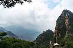 景观黄山山黄色的山安徽中国