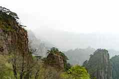 景观黄山山黄色的山安徽中国