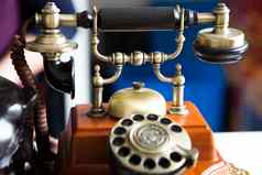 黑色的黄金古董古董电话摘要沟通