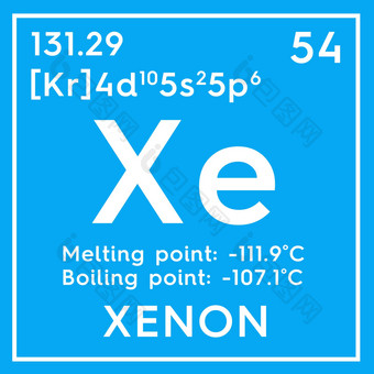 氙高贵的气体化学元素mendeleev的周期选项卡