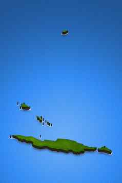 地图安圭拉岛等角的角度来看插图
