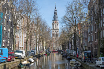 城市风景优美的阿姆斯特丹荷兰zuiderker