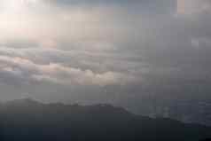 海云封面乔治敦大学朦胧的早....视图槟城山