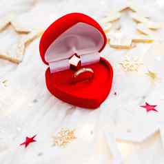 圣诞节一年假期背景装饰订婚环礼物心盒子情人节一天卡