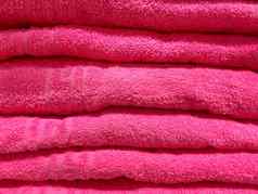 堆栈粉红色的特里毛巾桩纺织浴配件