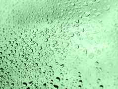 雨滴玻璃轮廓neo薄荷彩色的水滴透明的表面