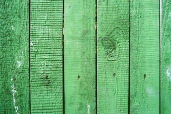 木背景栅栏生锈的指甲破旧的纹理绿色彩色的木董事会
