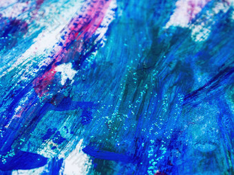 摘要<strong>品红</strong>色的蓝色的丙烯酸污渍混乱的刷中风变形艺术背景