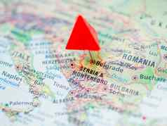 世界地图焦点共和国塞尔维亚黑山共和国