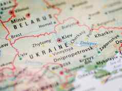 世界地图焦点乌克兰资本城市基辅