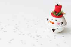 圣诞节一年背景雪人装饰球圣诞节树假期背景星星五彩纸屑的地方文本